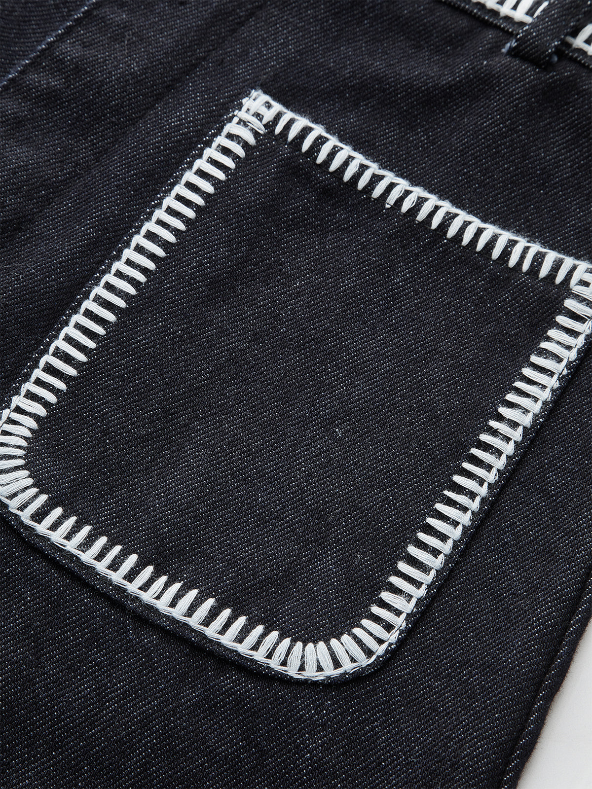 Contrast Trim Denim Shorts-Massicos