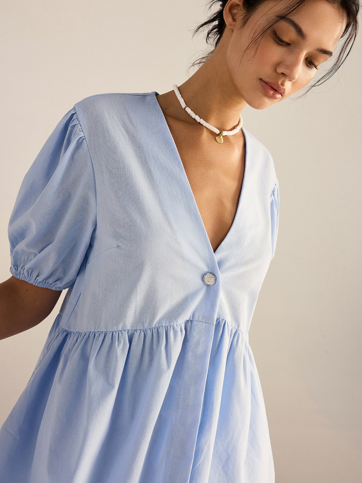 Cotton Peplum Top and Pants Set-Massicos