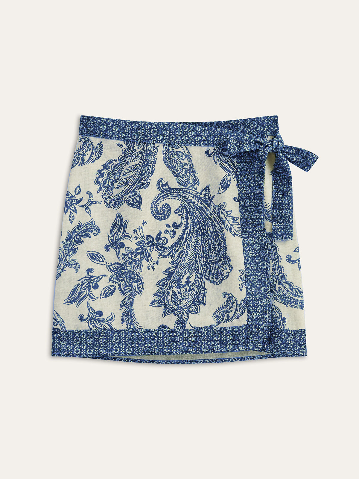Paisley Print Wrap Skirt-Massicos