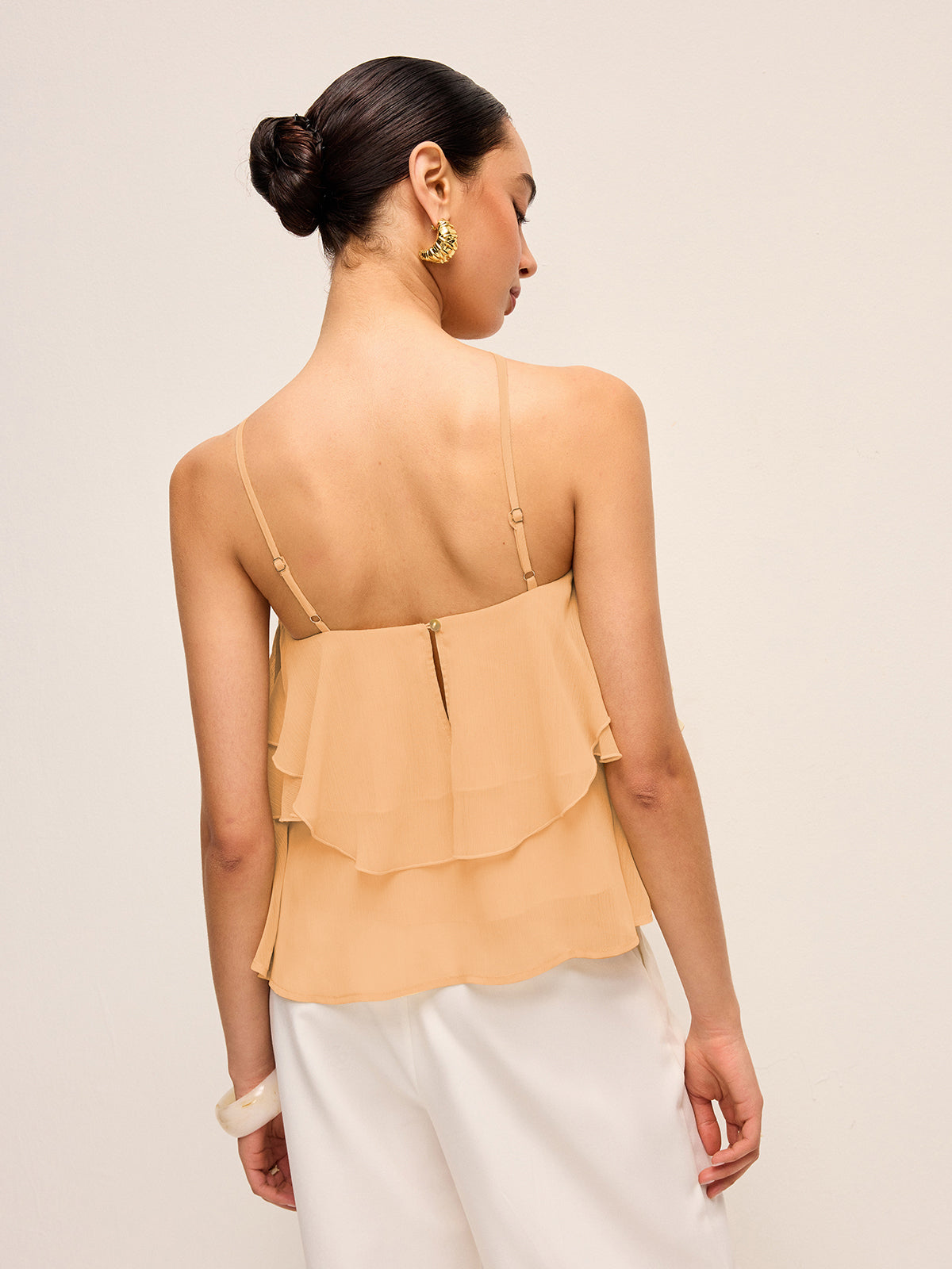 Floral Ruffle Halter Top-Massicos
