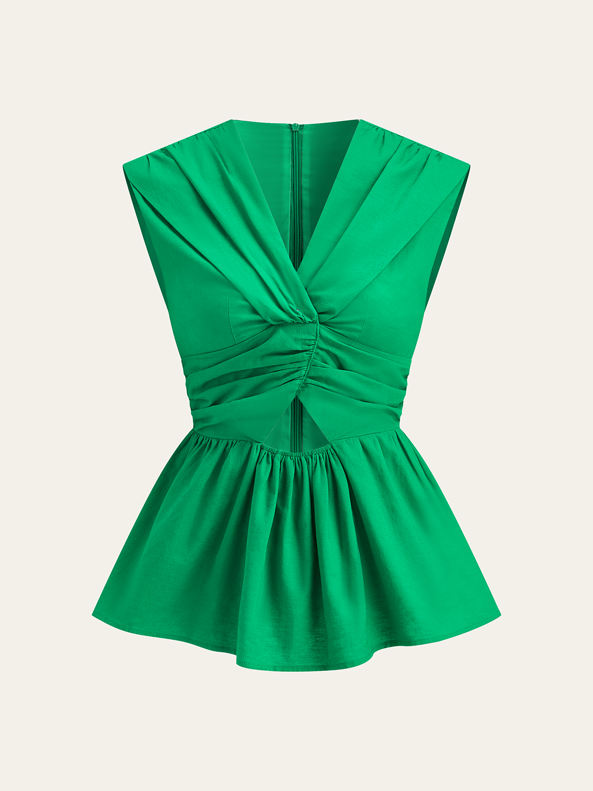 Twisted Peplum Tank-Top-Massicos