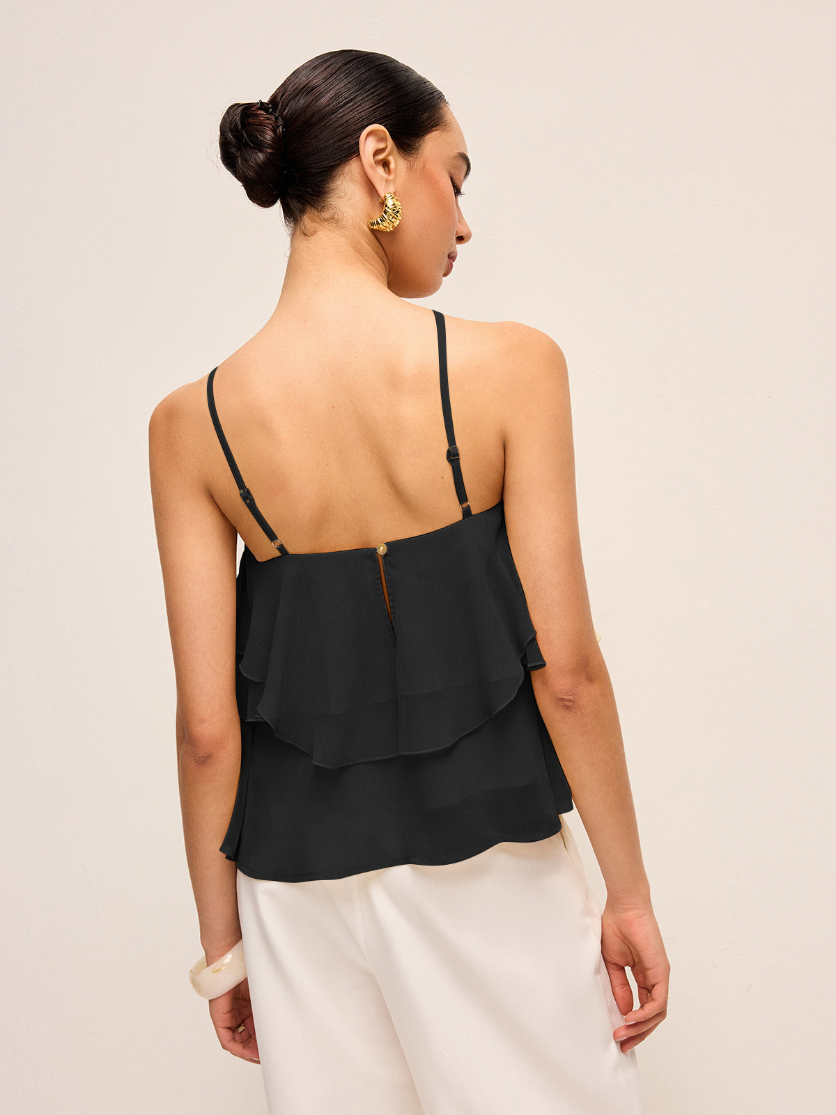 Floral Ruffle Halter Top-Massicos