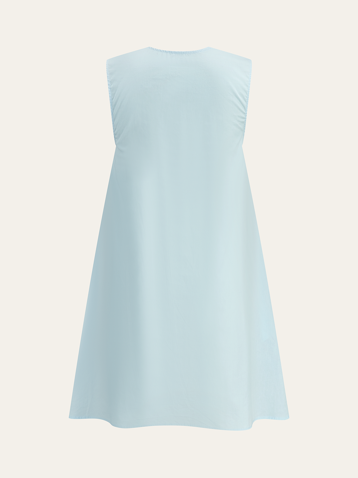 Cotton Ruched Neckline Mini Dress-Massicos