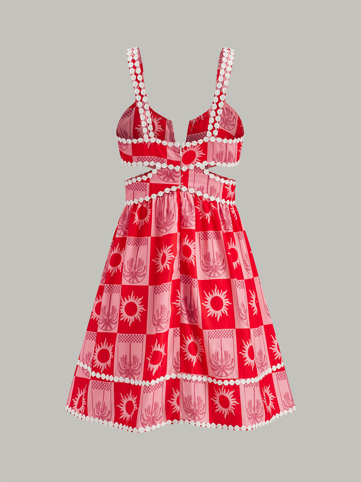 Cut-Out Detail Print Dress-Massicos