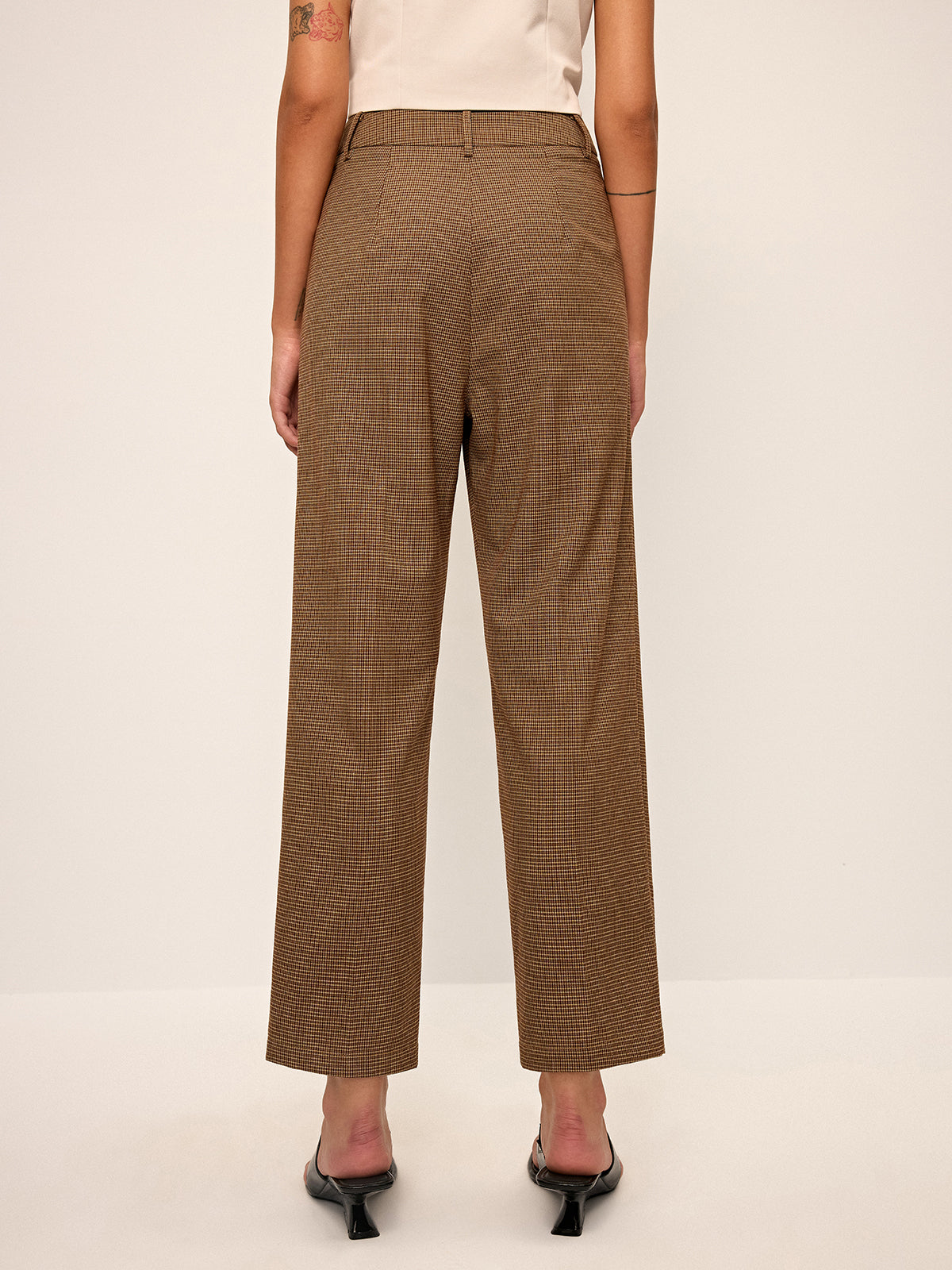 Houndstooth Cropped Pants-Massicos