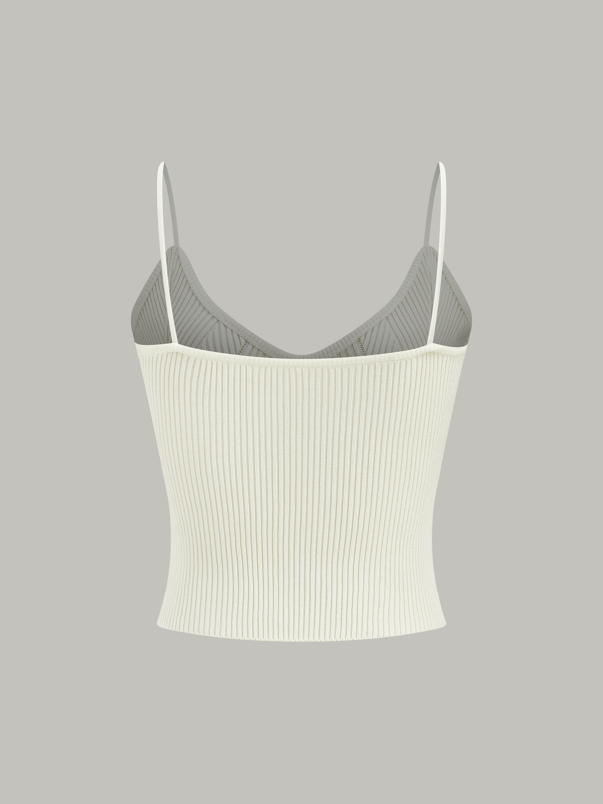 Ribbed Knit Metal Button Cami Top-Massicos