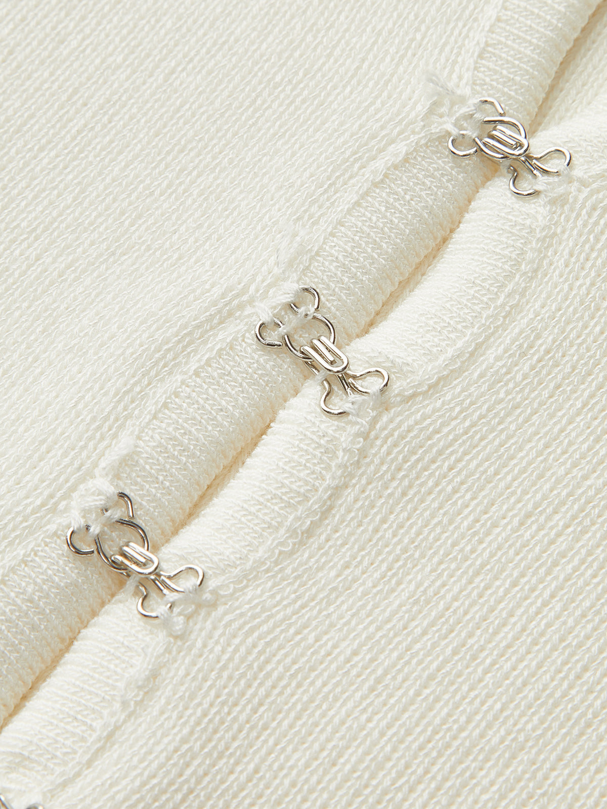 Belted V-Neck Knit Cardigan-Massicos