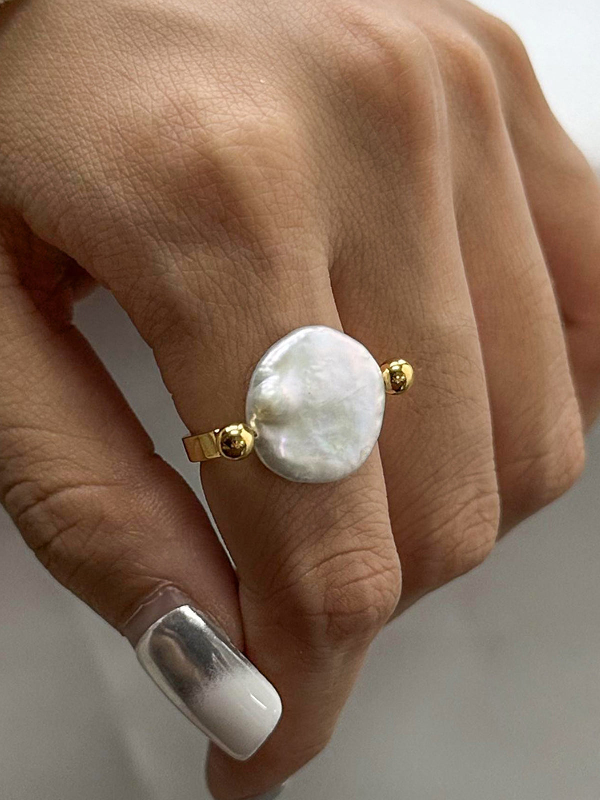 Reversible Baroque Pearl Ring-Massicos