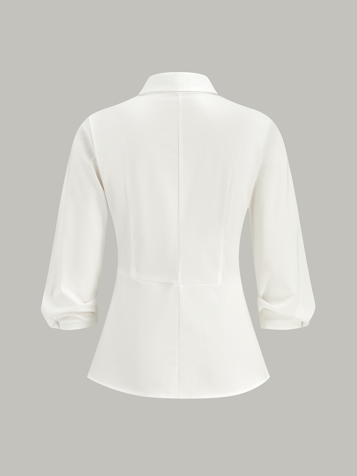 Asymmetric Wrap Shirt with Metal Buckle-Massicos