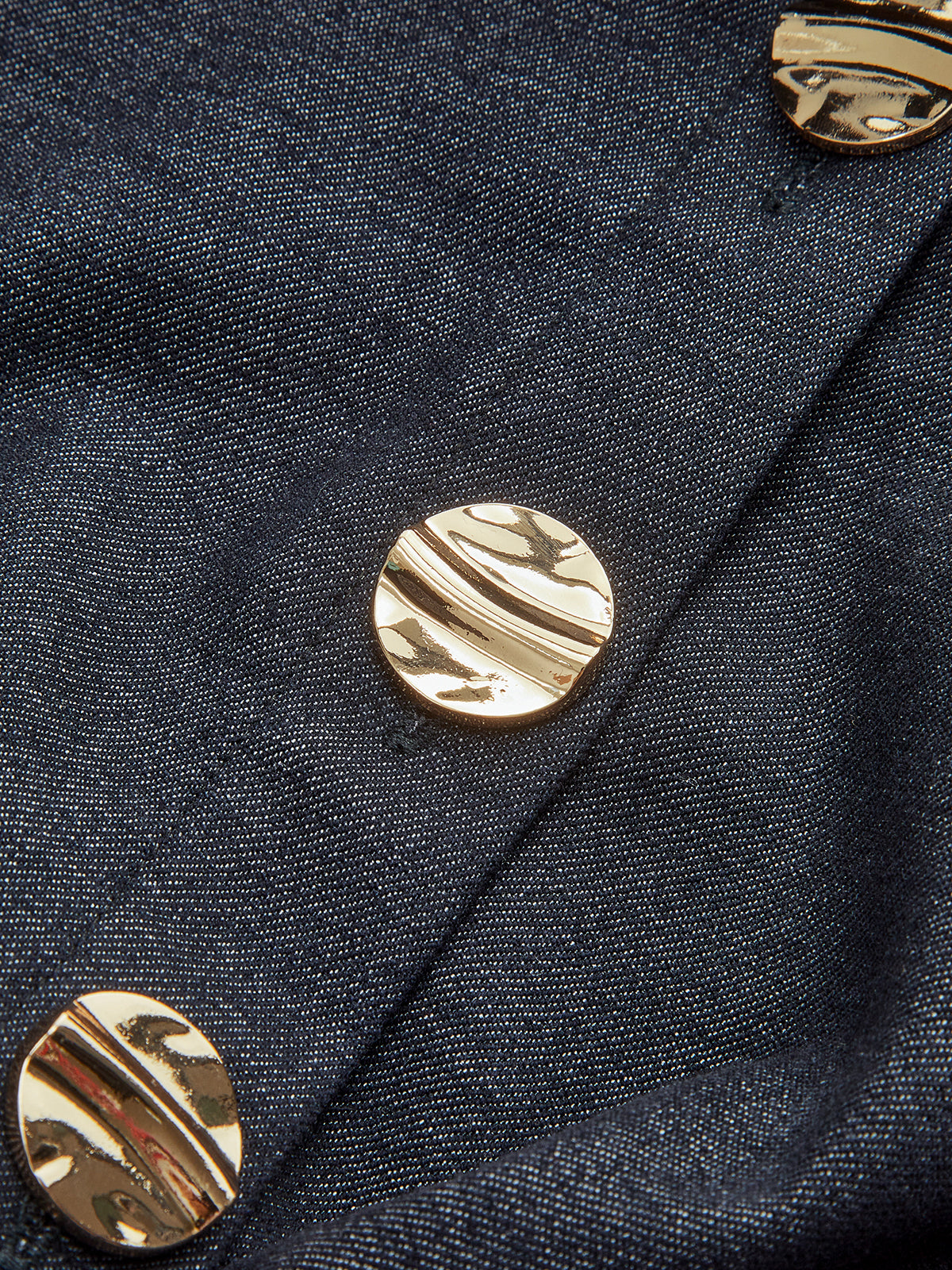 Metal Button Twist Shirt-Massicos