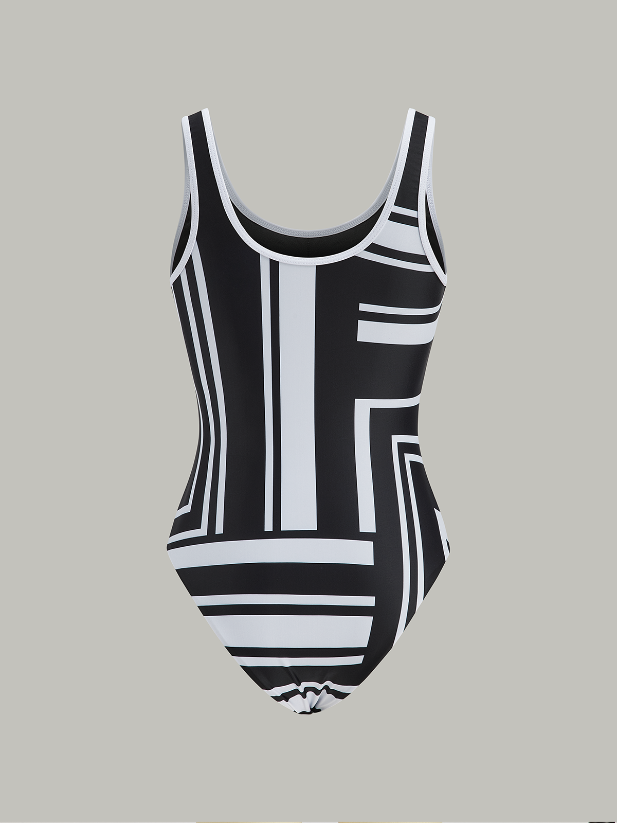 Geometric Print One-Piece Swimsuit-Massicos