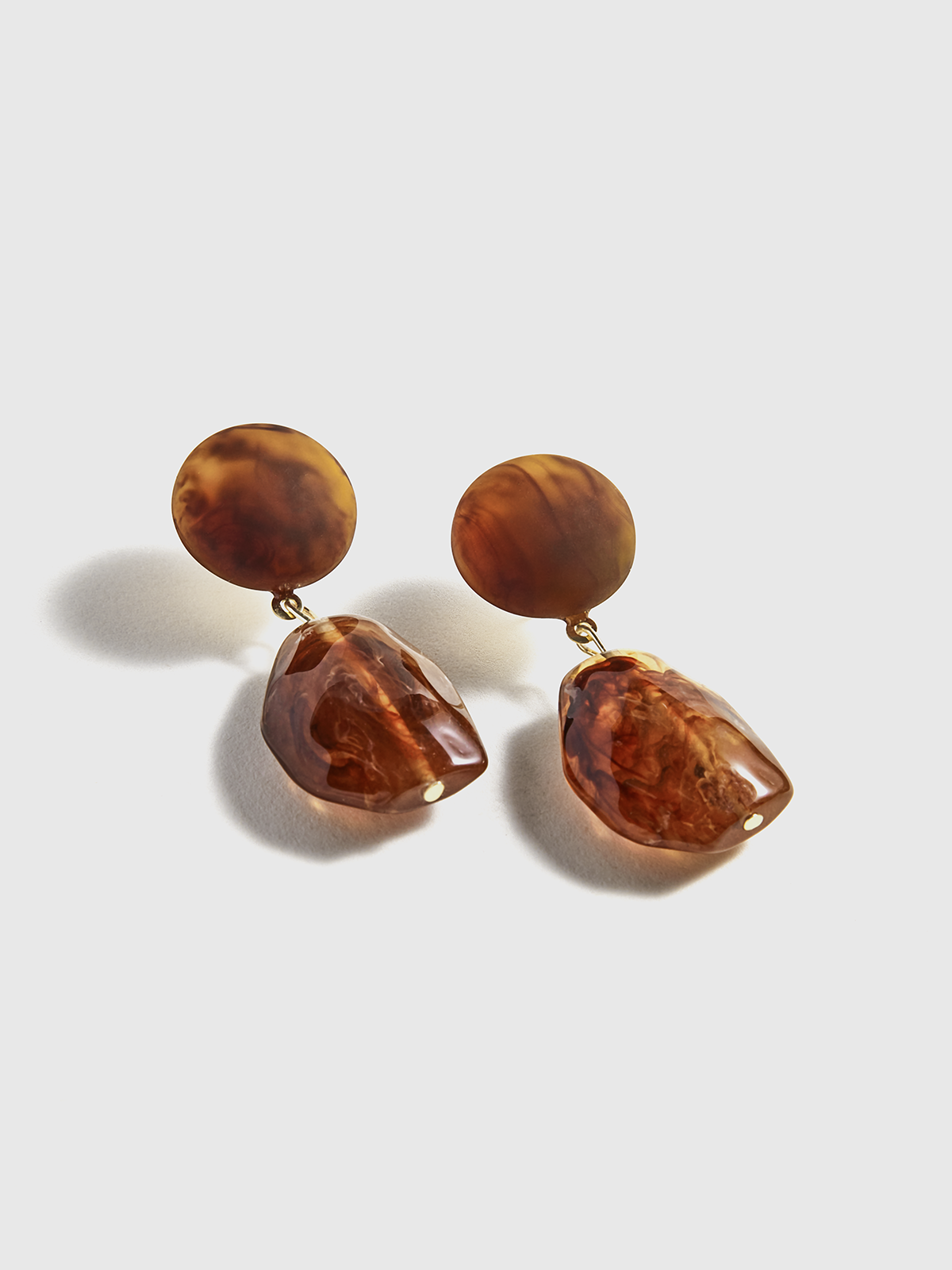 Tortoiseshell Acrylic Drop Earrings-Massicos