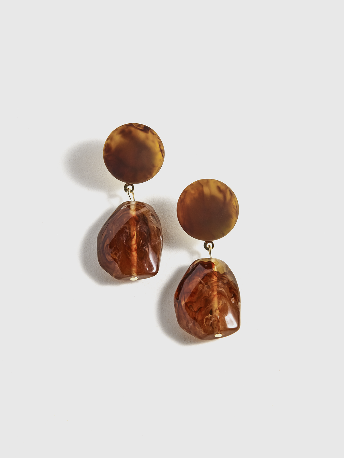 Tortoiseshell Acrylic Drop Earrings-Massicos