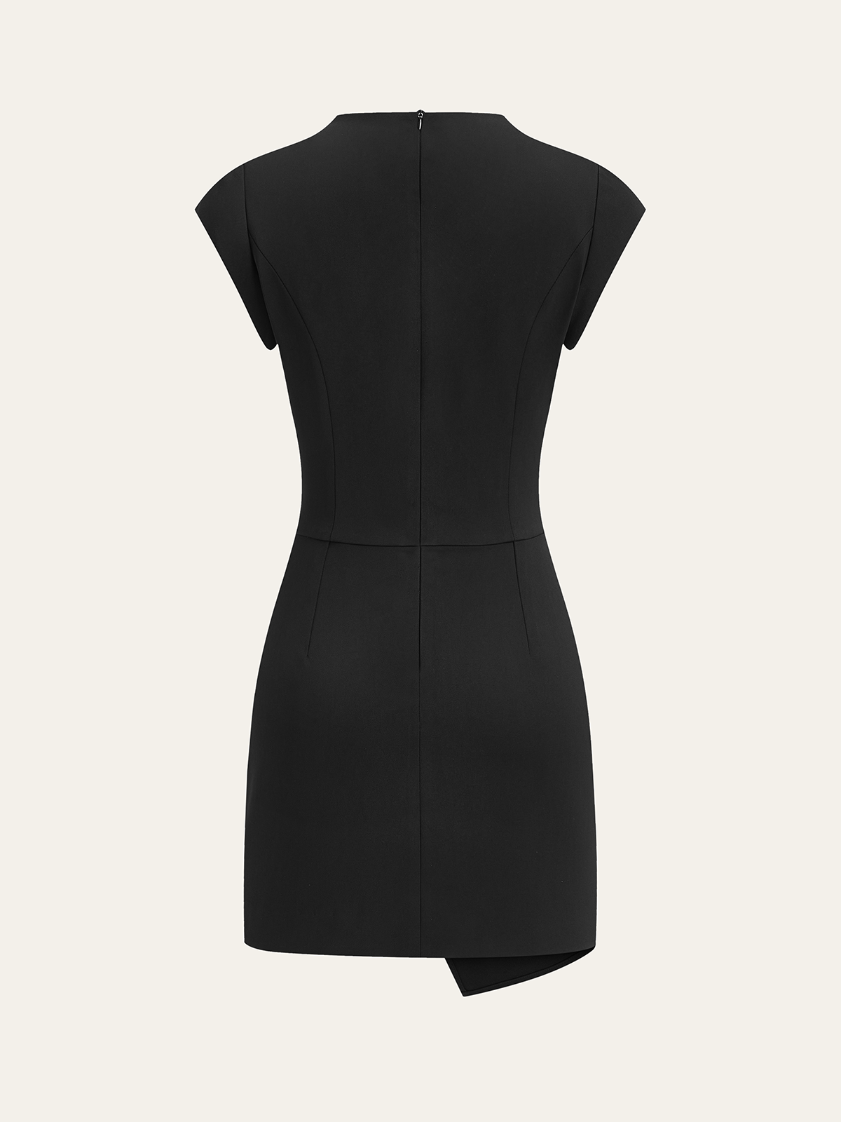 Mock Neck Mini Dress with Metal Buckle Detail-Massicos