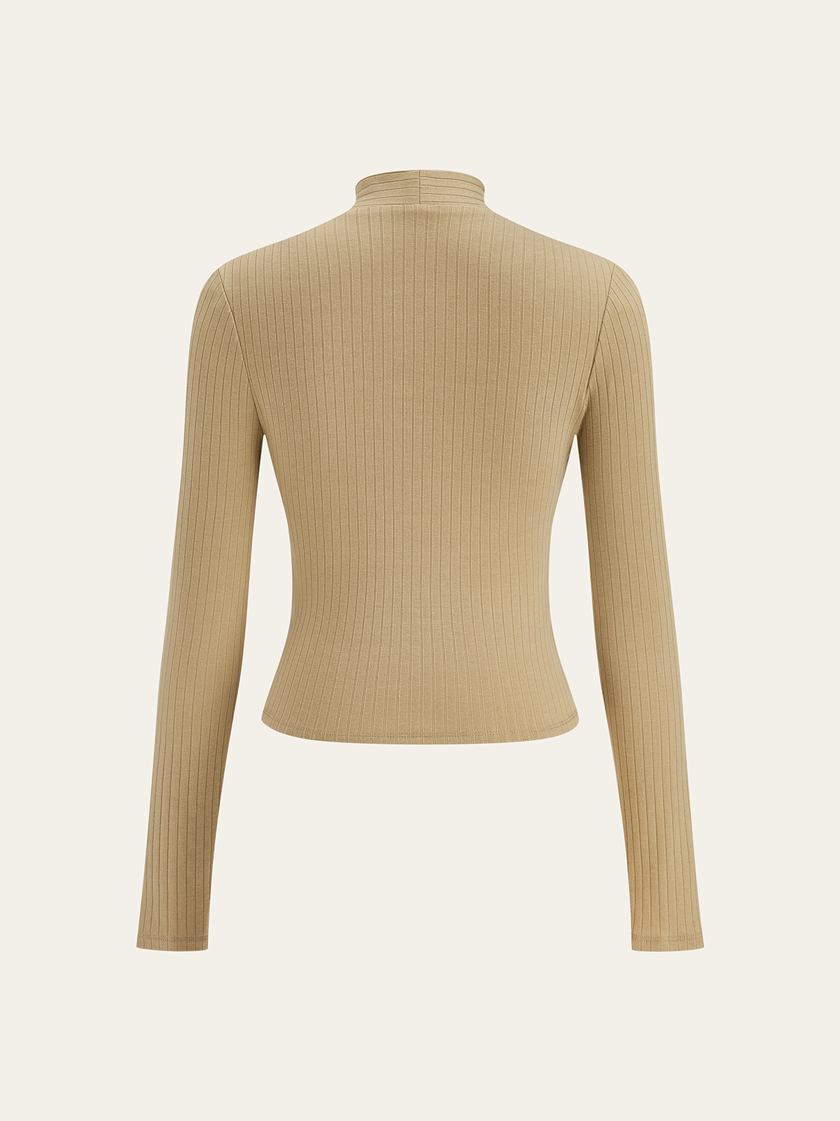 Ribbed Twist Front Long Sleeve Knit Top-Massicos