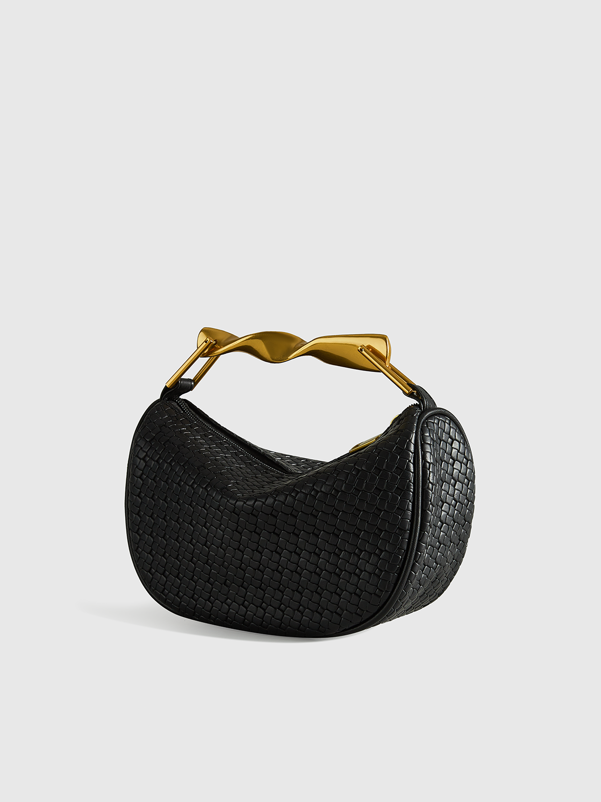 Textured PU Leather Bag with Chain Strap-Massicos