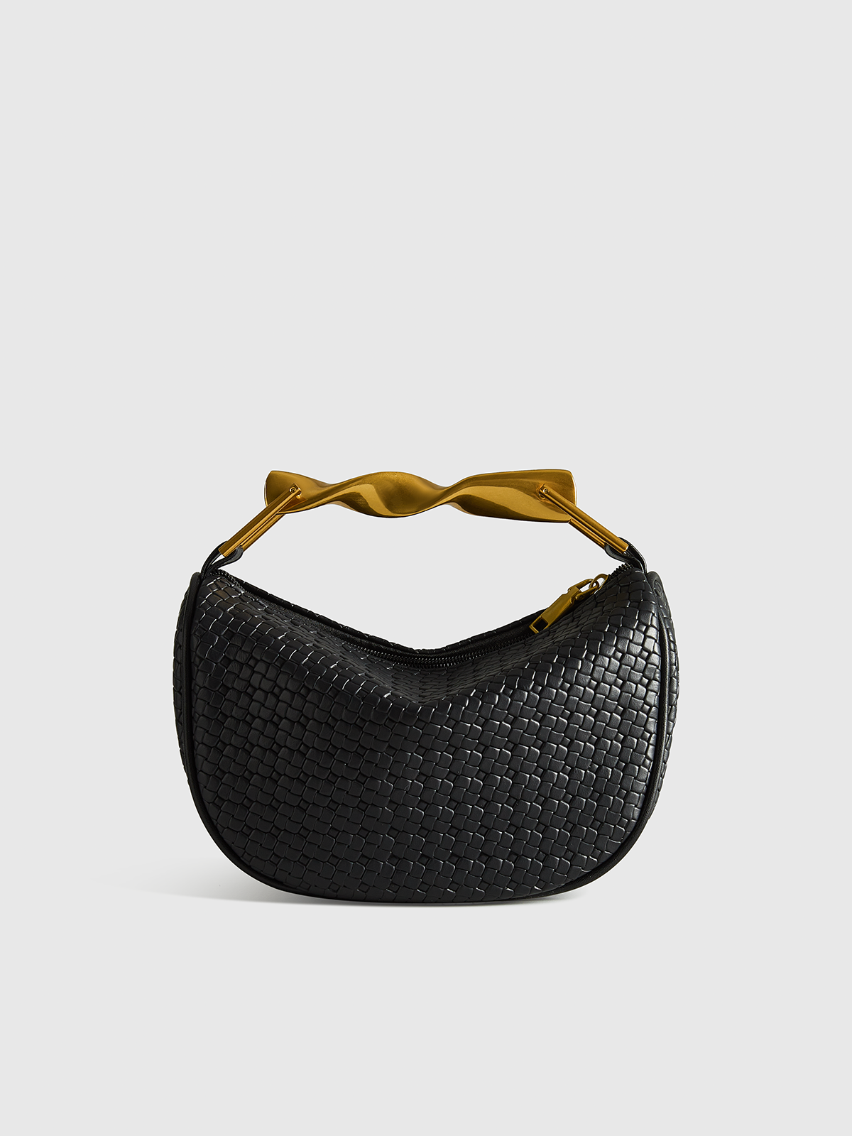 Textured PU Leather Bag with Chain Strap-Massicos