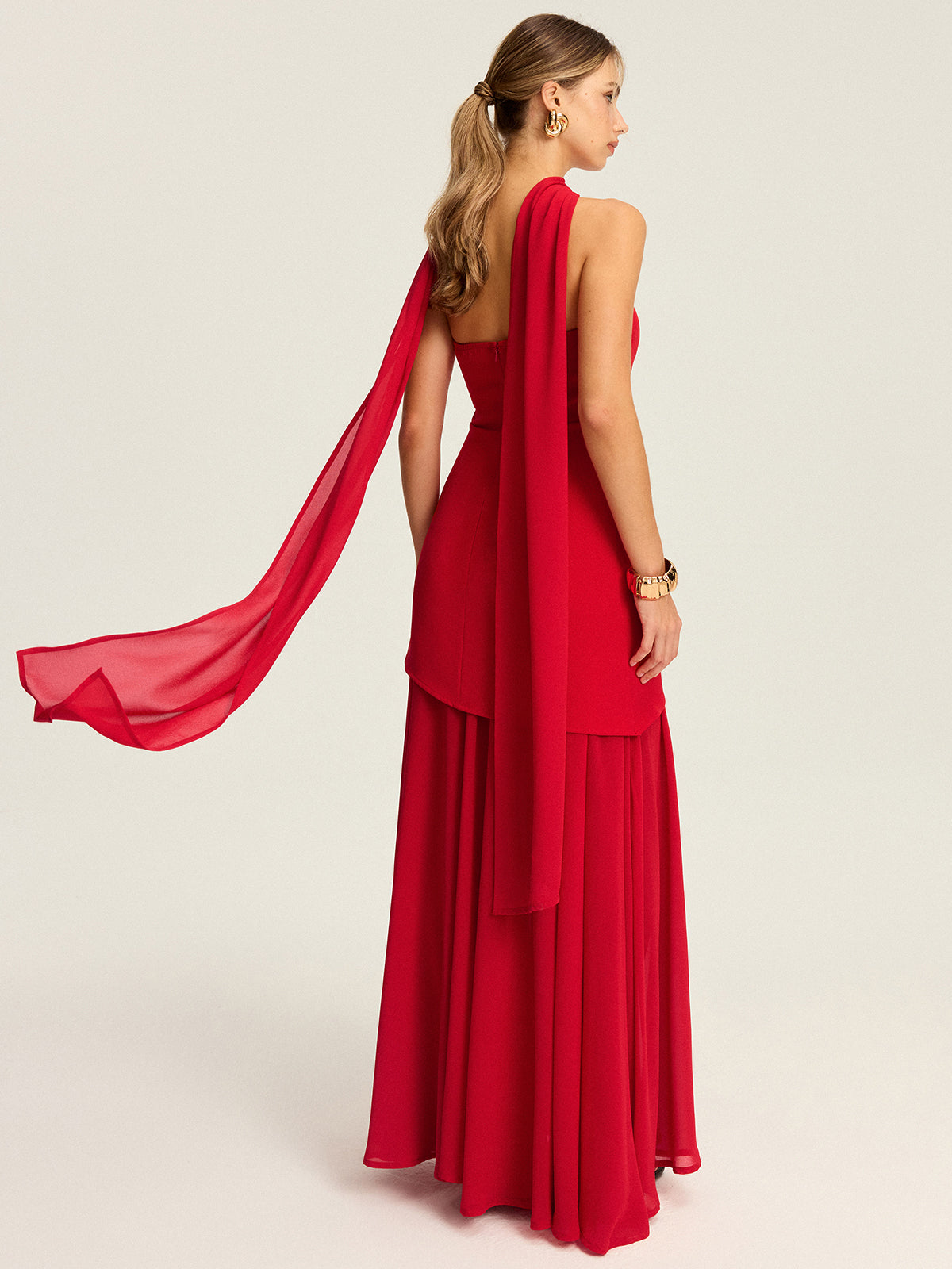 Strapless High-Slit Maxi Dress-Massicos