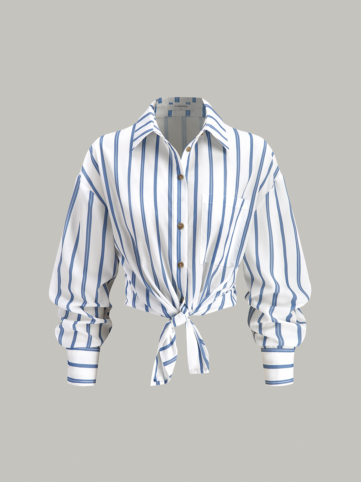 Oversized Striped Button Shirt-Massicos