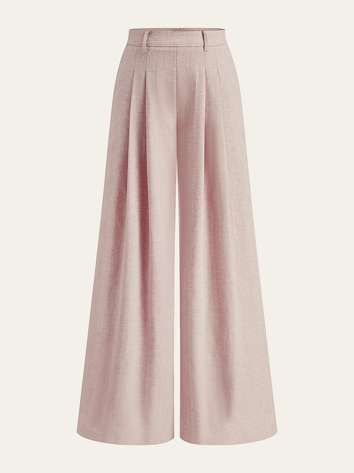Linen Blend Wide-Leg Pants-Massicos