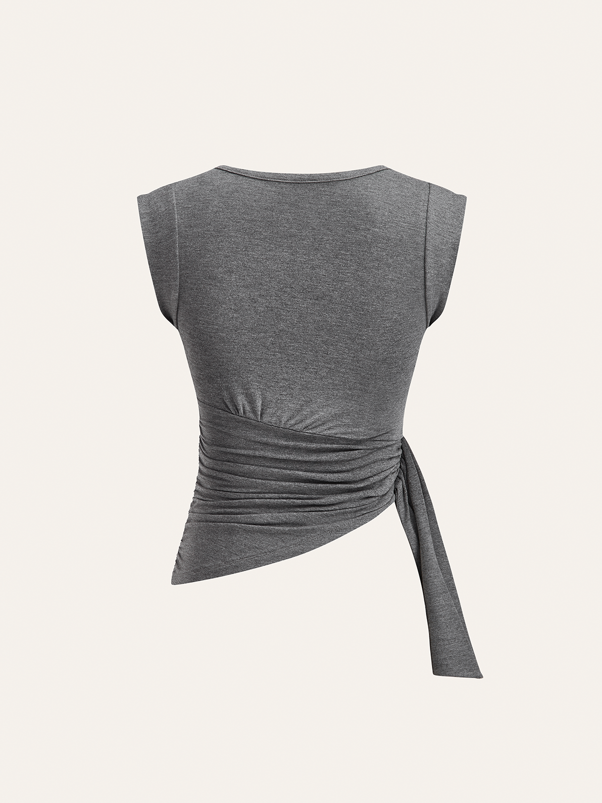Ruched Asymmetric Hem Sleeveless Top-Massicos