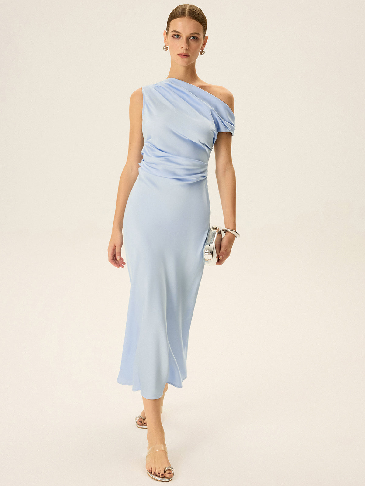 Off-shoulder Midi Dress-Massicos