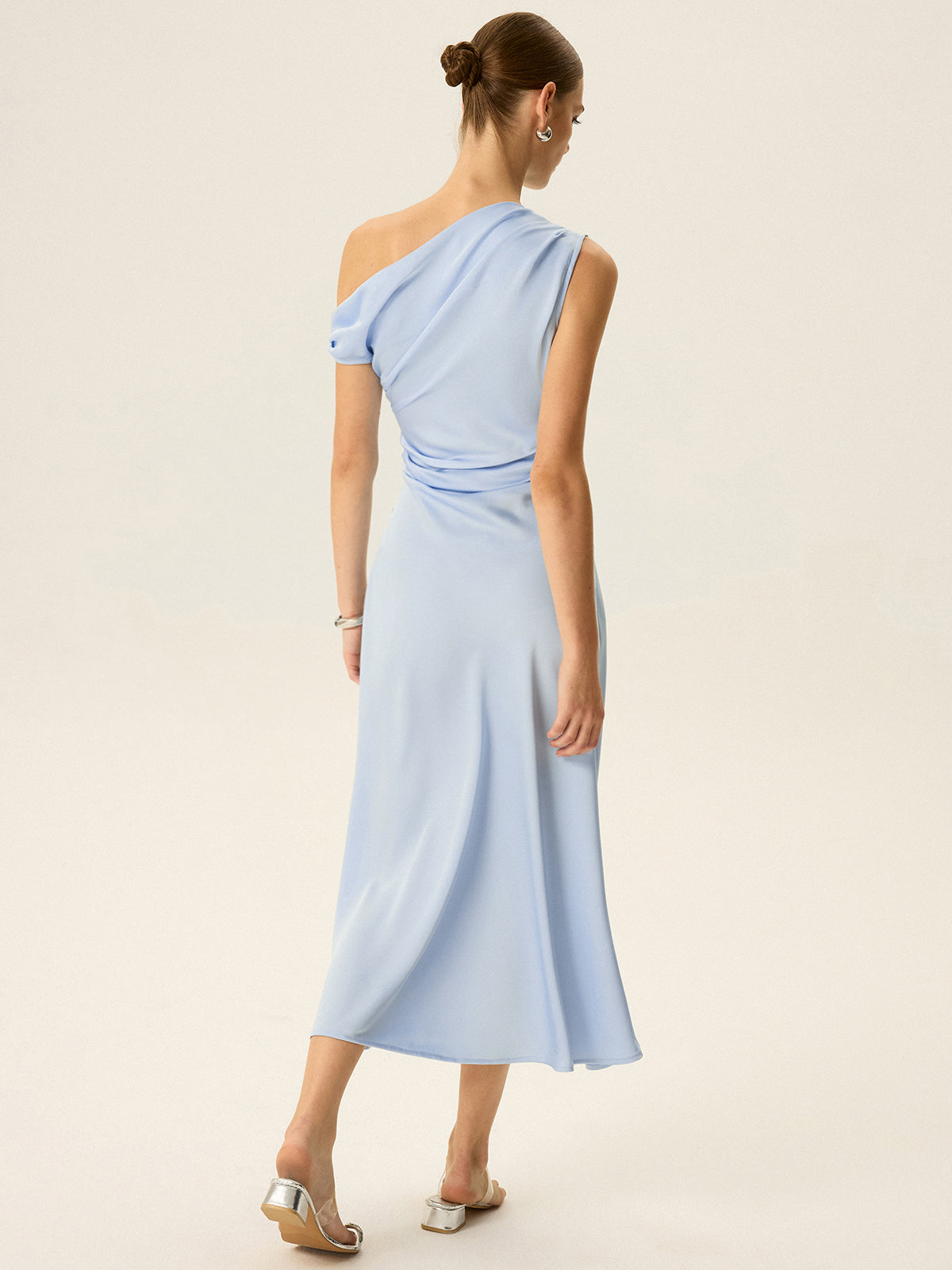 Off-shoulder Midi Dress-Massicos