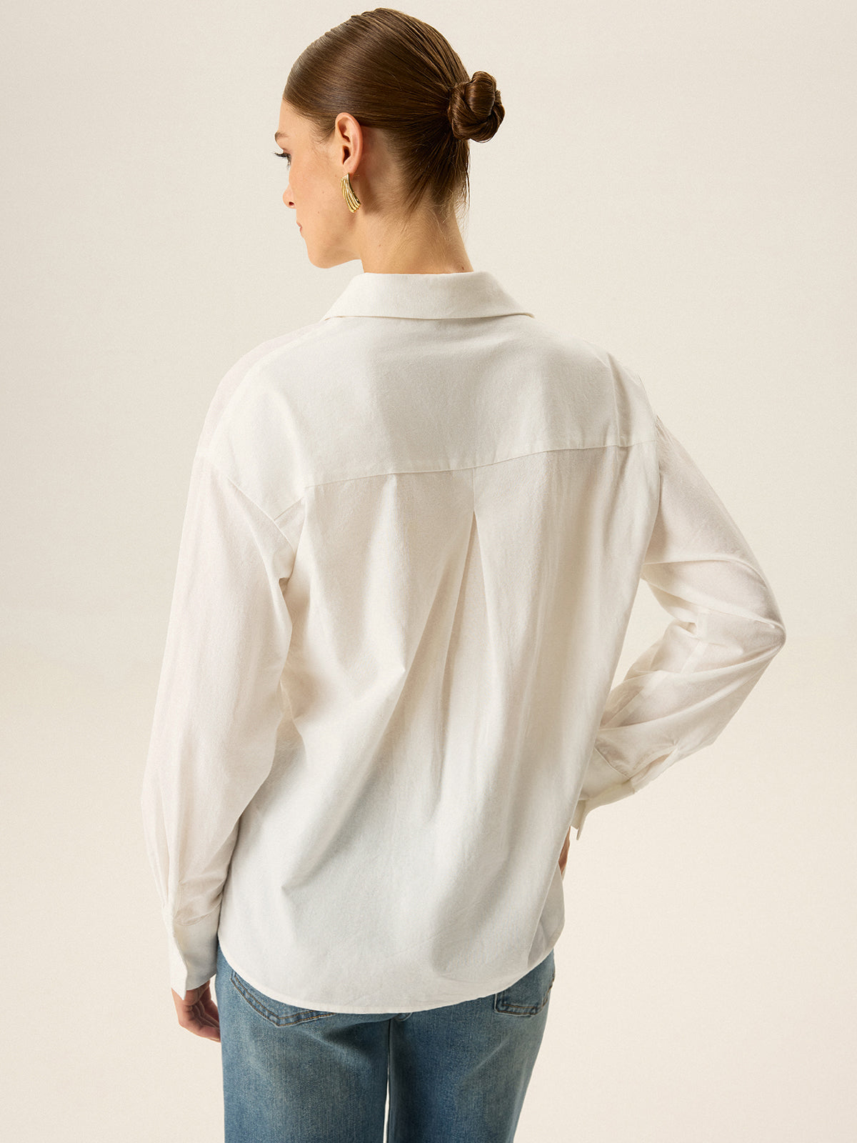 Asymmetric Wrap Long-Sleeve Shirt-Massicos