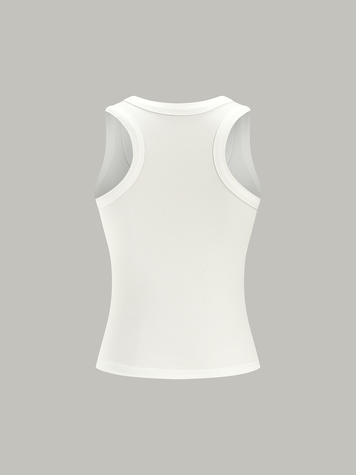 Ribbed Knit Crew Neck Tank Top-Massicos