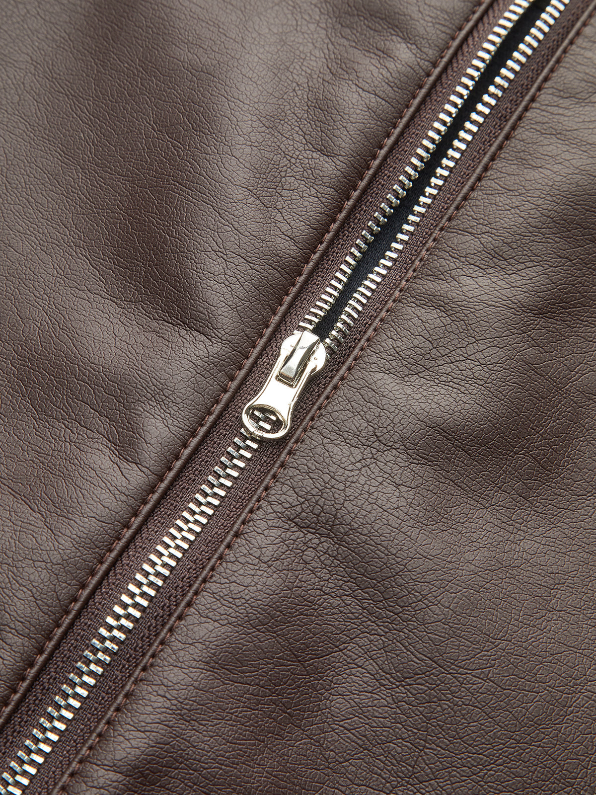 Back Zipper PU Leather Twist T-Shirt-Massicos