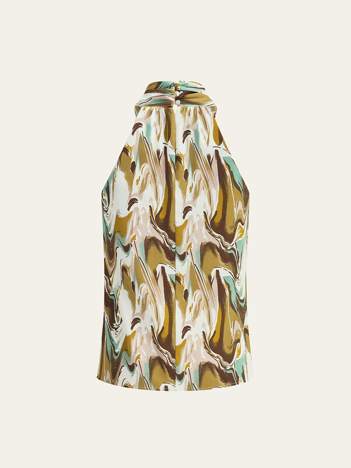 Abstract Print Halter Neck Top-Massicos