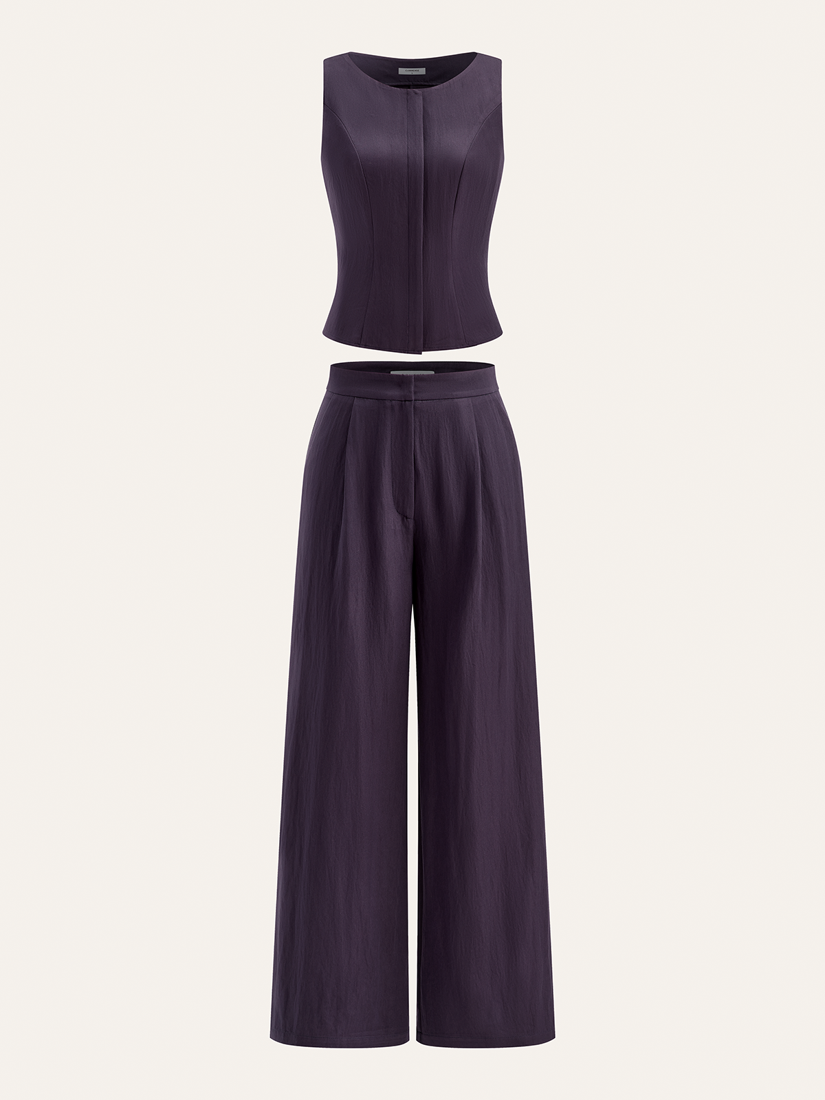 Cotton Blend Sleeveless Top and Pants Set-Massicos