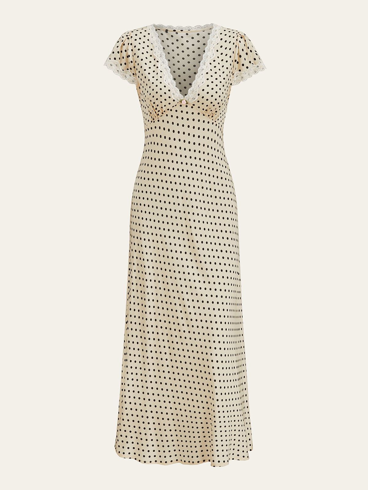 Polka Dot Lace-Trim Dress-Massicos