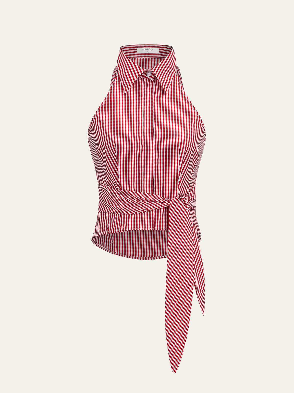 Striped Tie-Waist Crop Top-Massicos