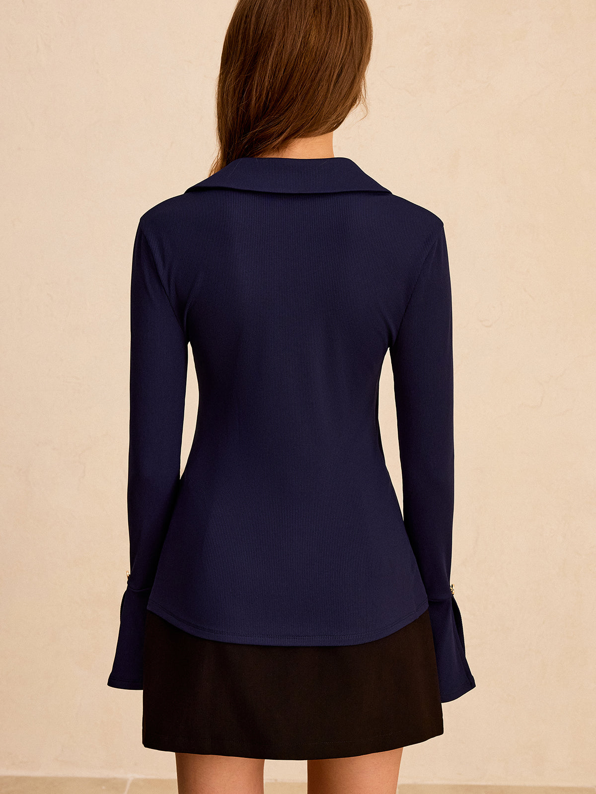 Orbit Button-front Shirt with Flared Sleeve-Massicos