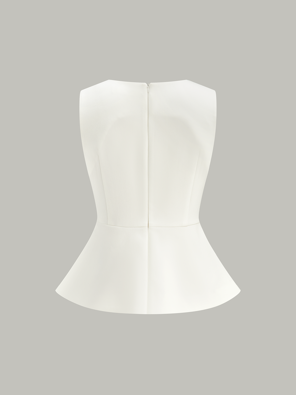 Sleeveless Peplum Back Zipper Top-Massicos