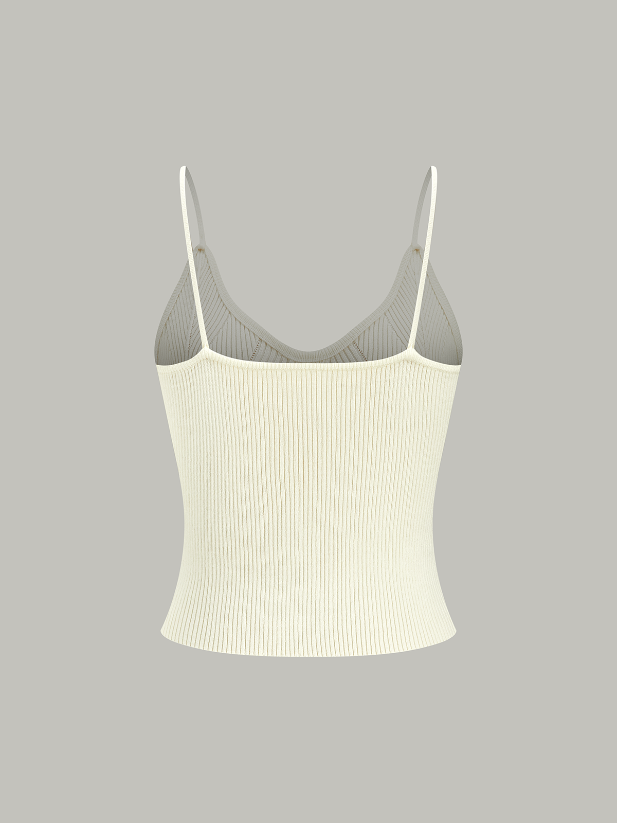 Ribbed Knit Metal Button Cami Top-Massicos