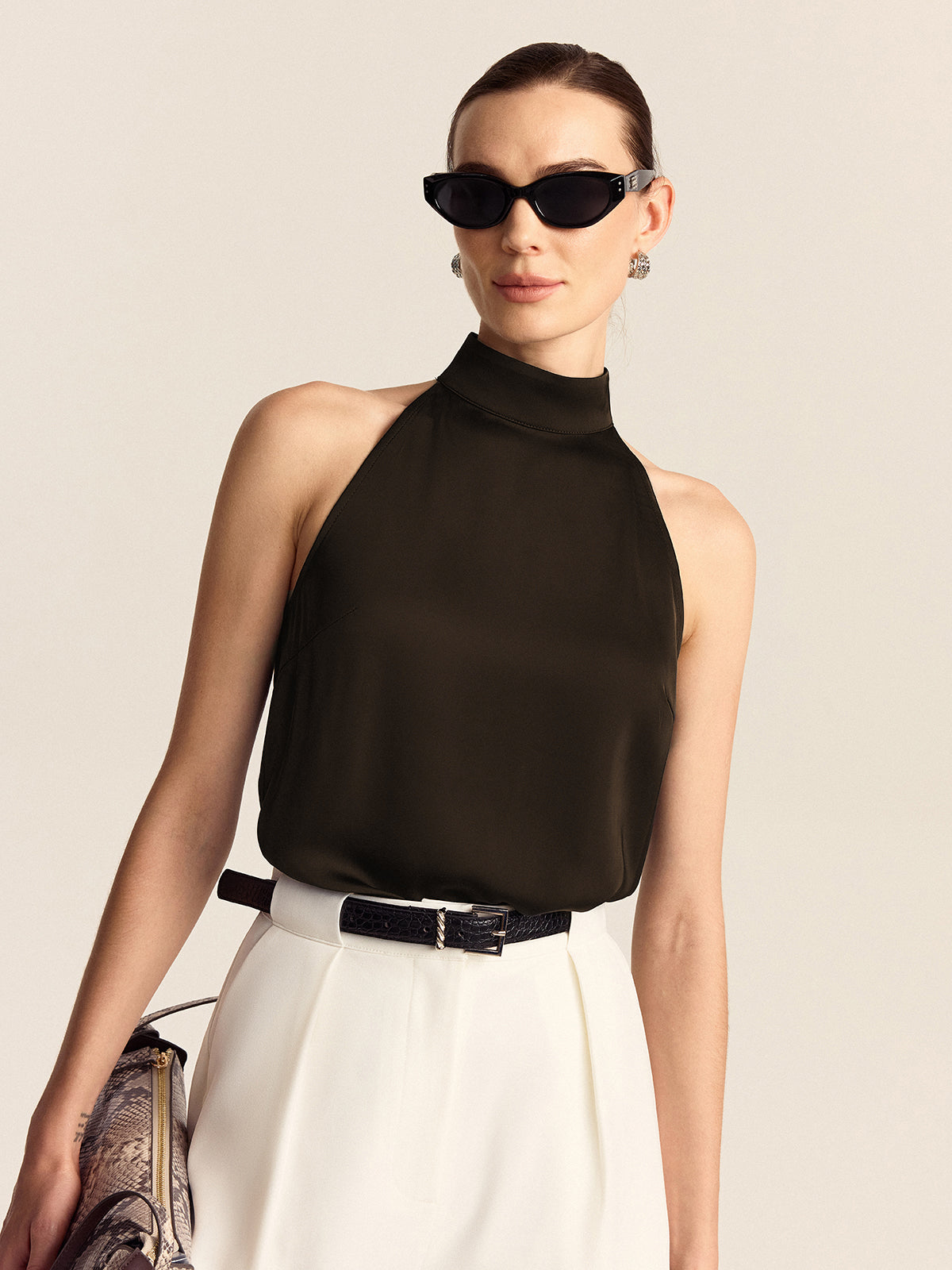 Satin Halter Top-Massicos