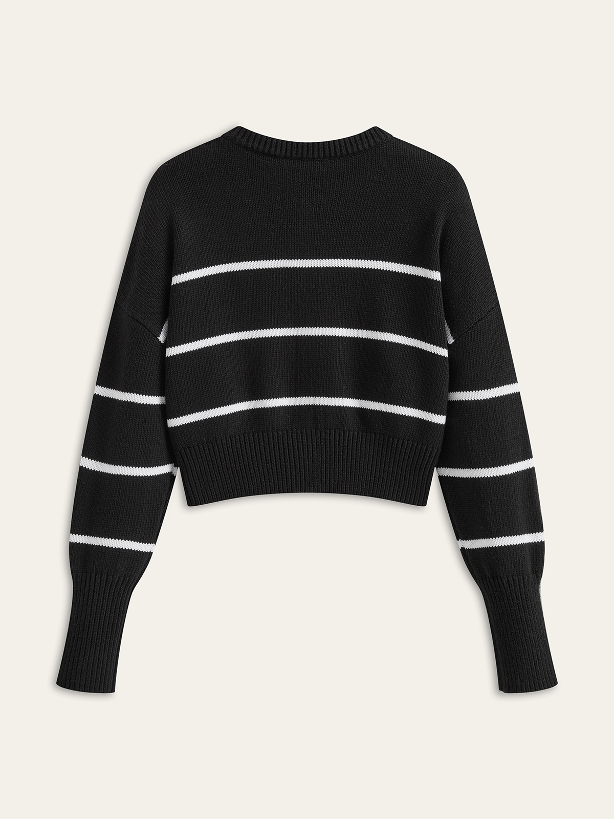 Striped Wool Blend Button Cardigan-Massicos