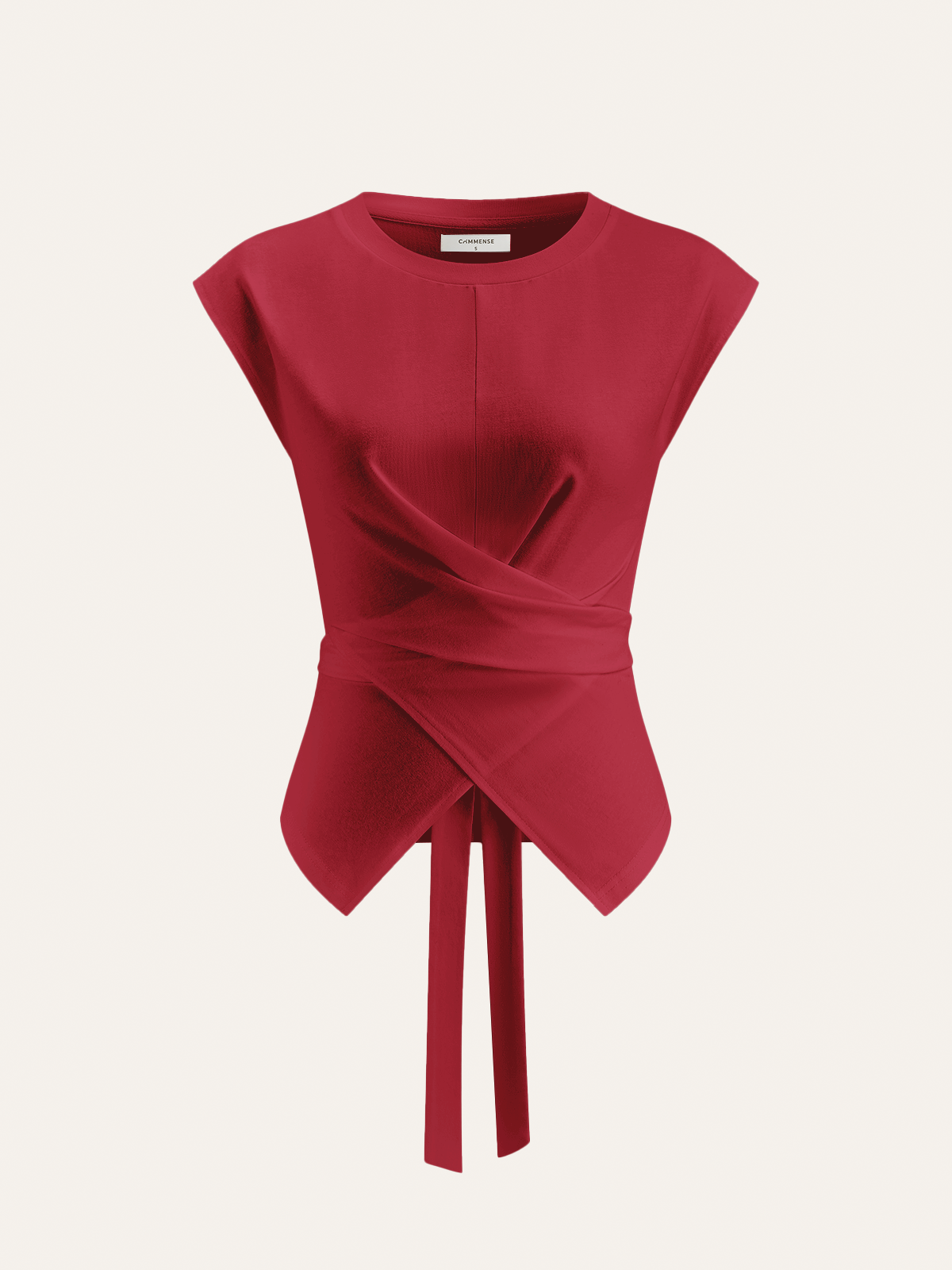 Wrap-Front Tie-Back Top-Massicos