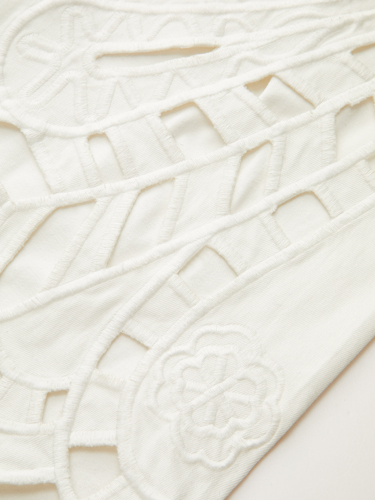 Embroidery Cut-Out Wide-Leg Pants-Massicos