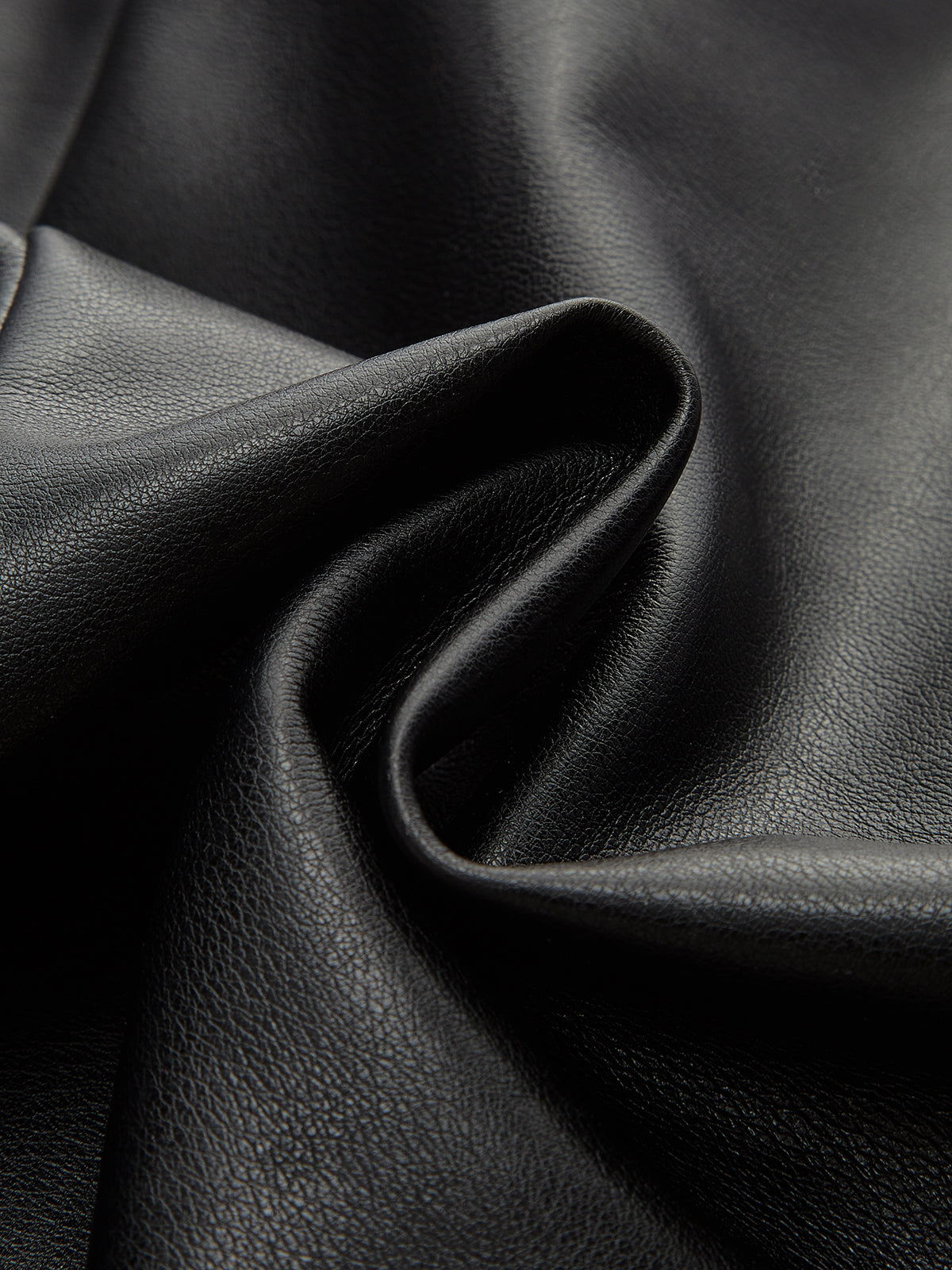 Asymmetric PU Leather Panel Blouse-Massicos
