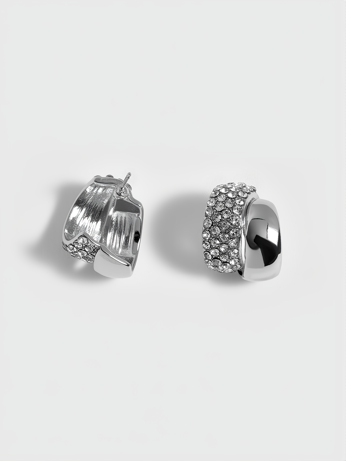 Pave Crystal Stud Earrings-Massicos