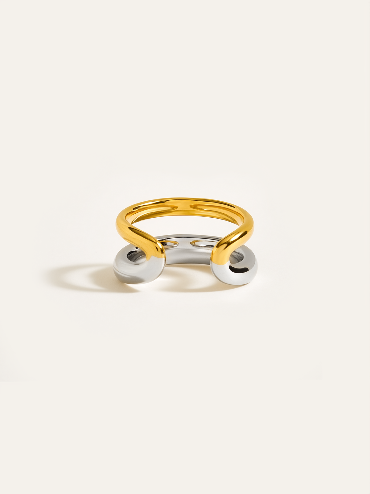 Two-Tone Layered Geometric Ring-Massicos