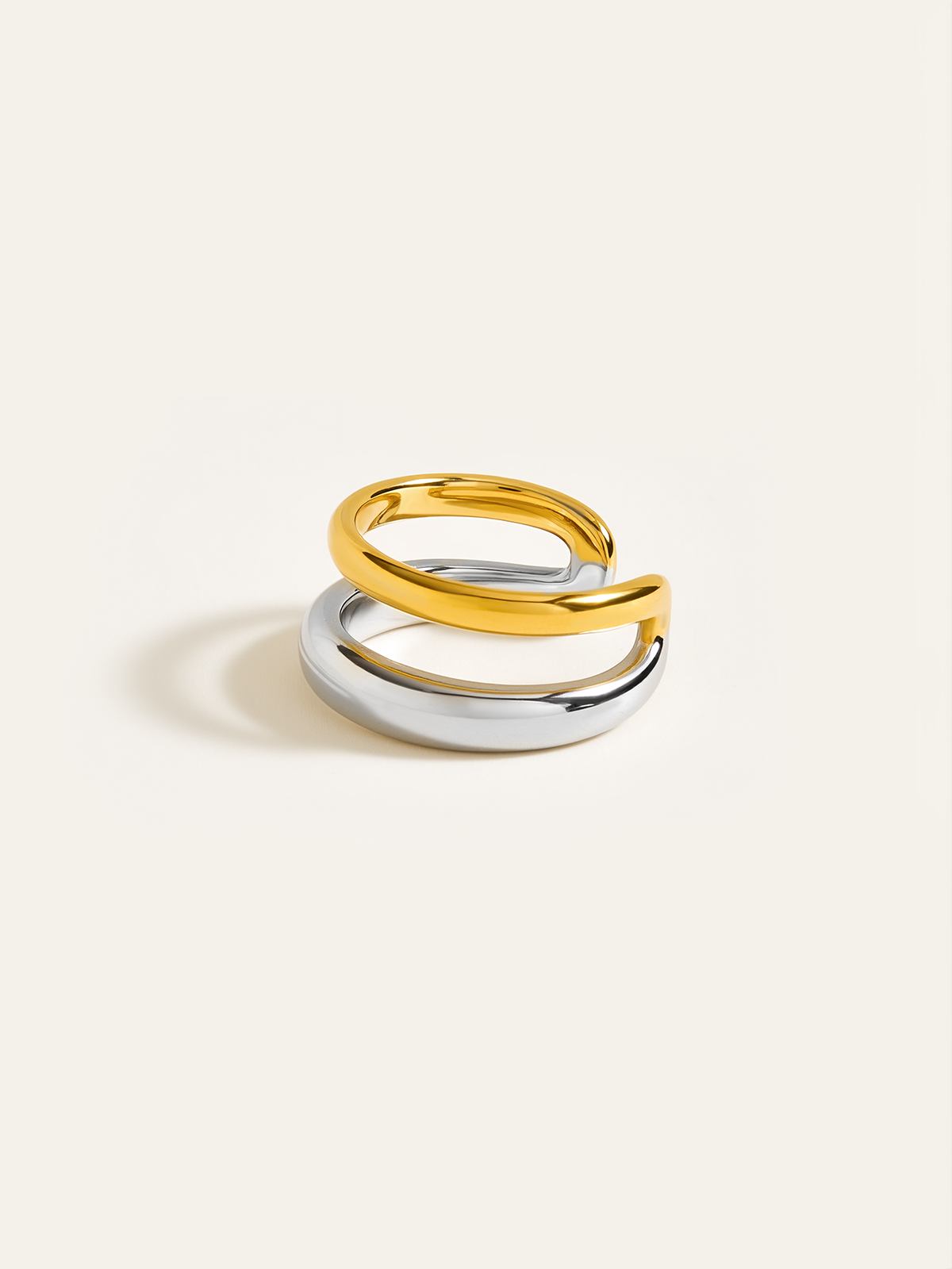 Two-Tone Layered Geometric Ring-Massicos
