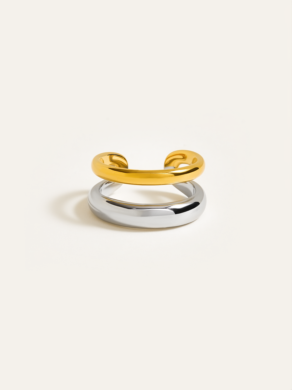 Two-Tone Layered Geometric Ring-Massicos