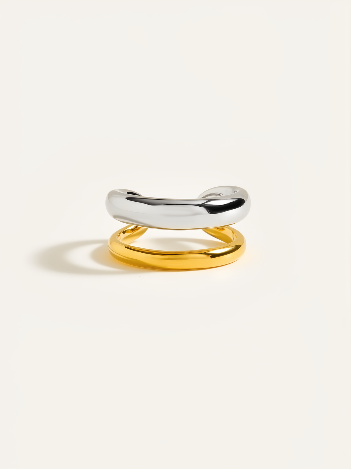 Two-Tone Layered Geometric Ring-Massicos