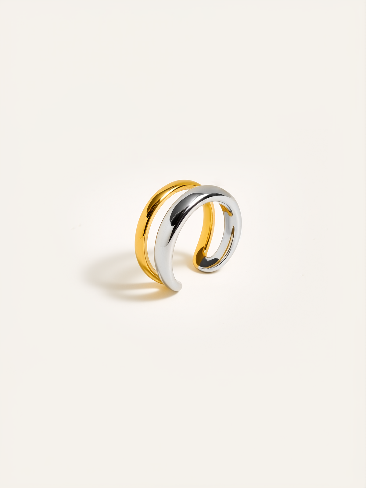 Two-Tone Layered Geometric Ring-Massicos
