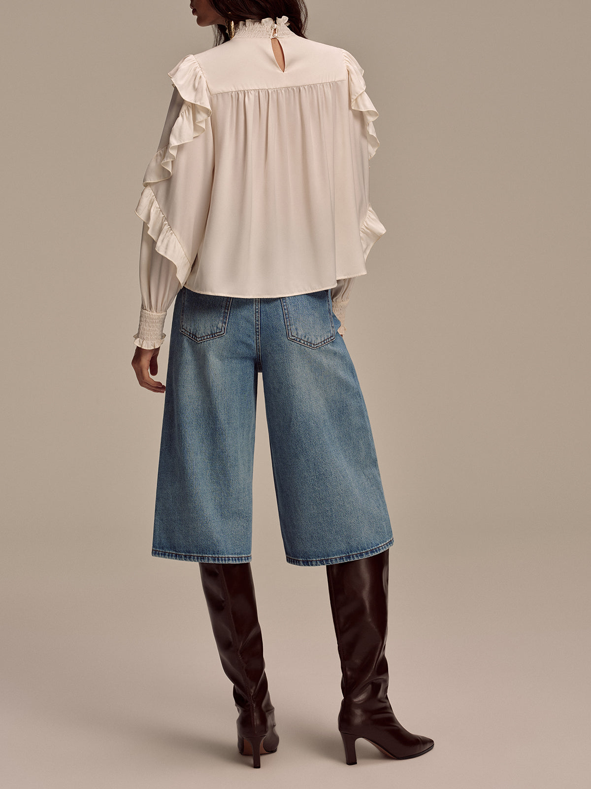 Mid-Waist Wide-Leg Jeans without Belt-Massicos