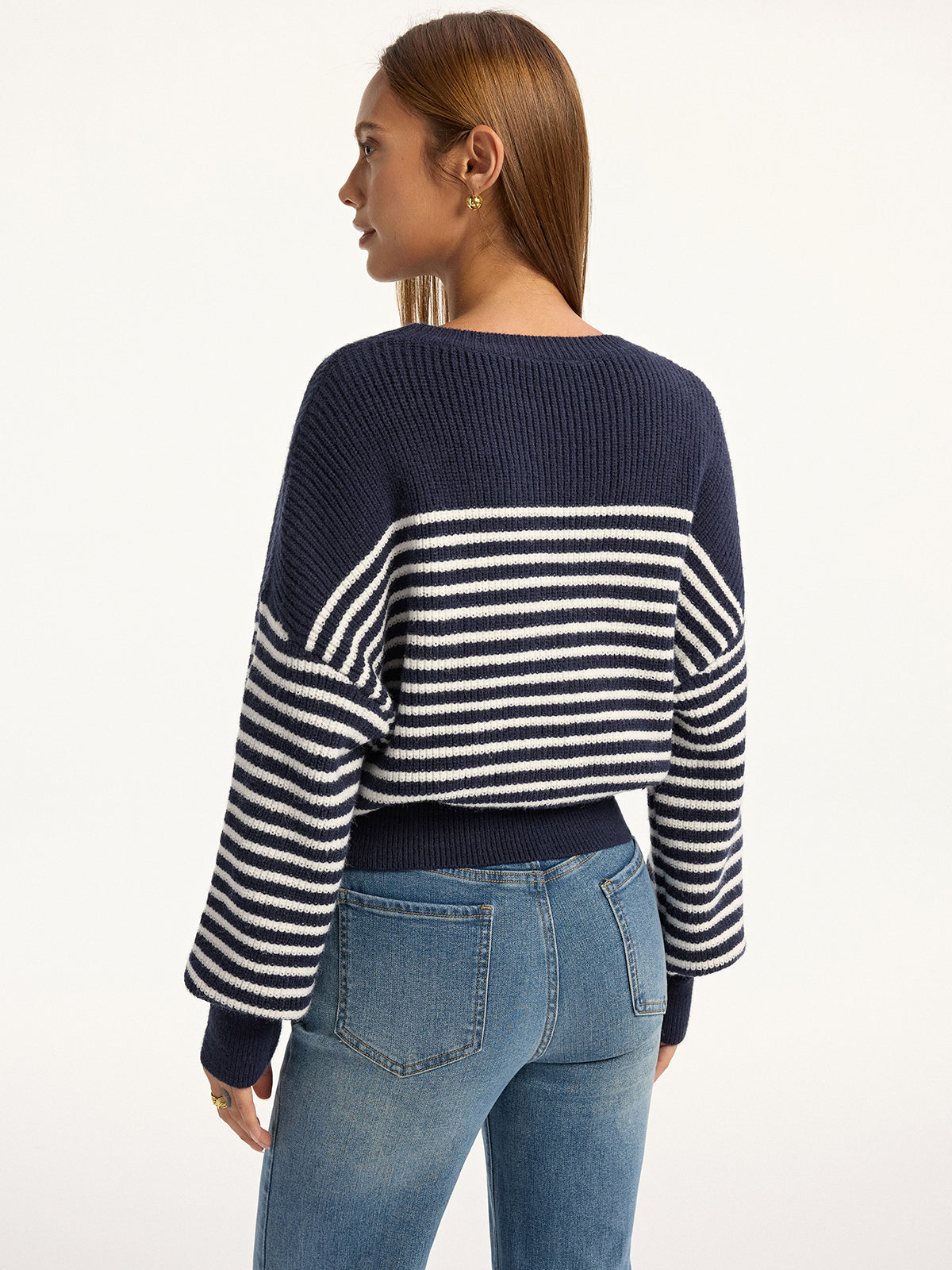 Stripped Ribbed Sweater-Massicos
